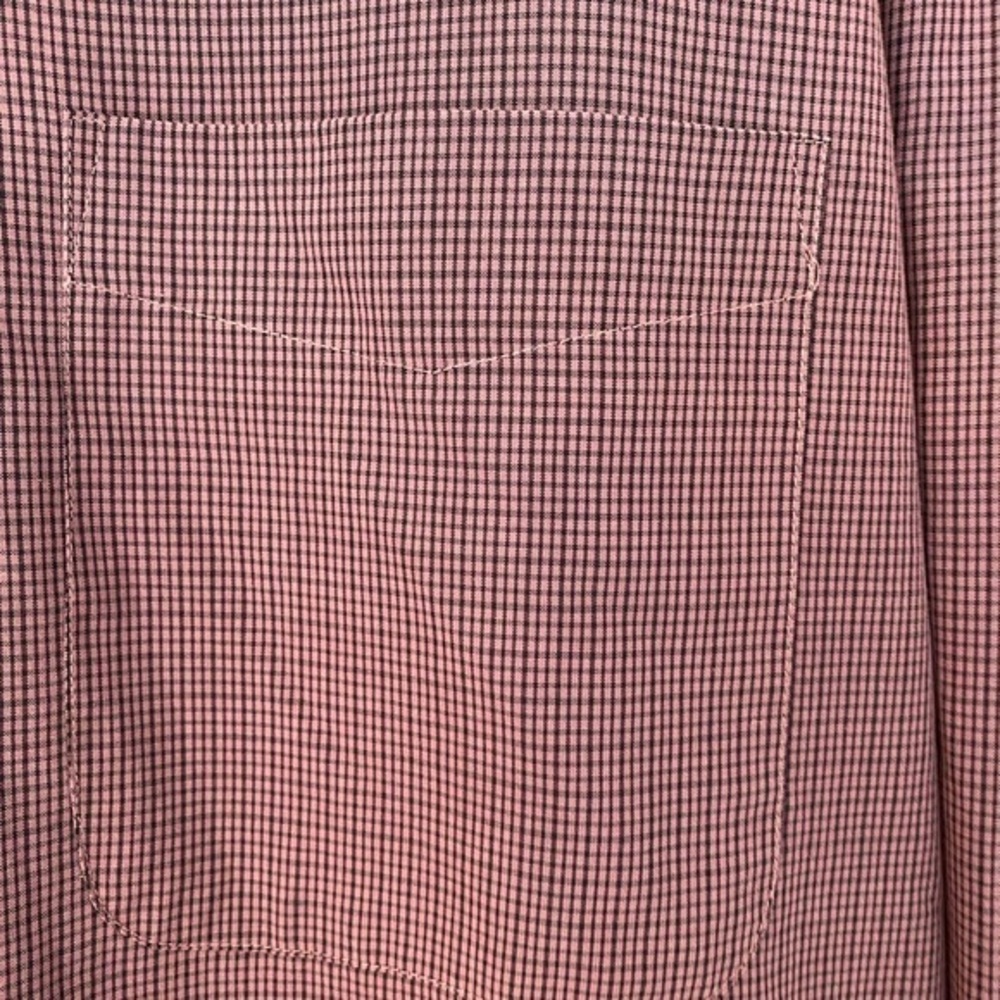 IZOD Mens Burgundy Long Sleeve‎ Shirt Casual Work Plaid Pocket - Picture 6 of 7